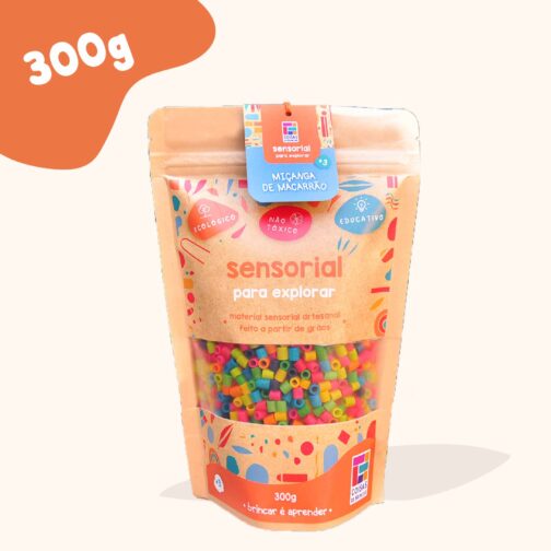 Miçanga de Macarrão - Mix de Cores - 300g